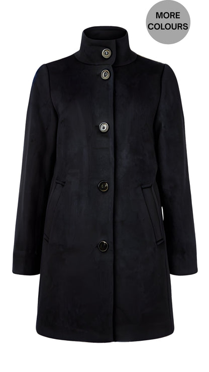 Wool Blend Button Front Peacoat. Style FR986