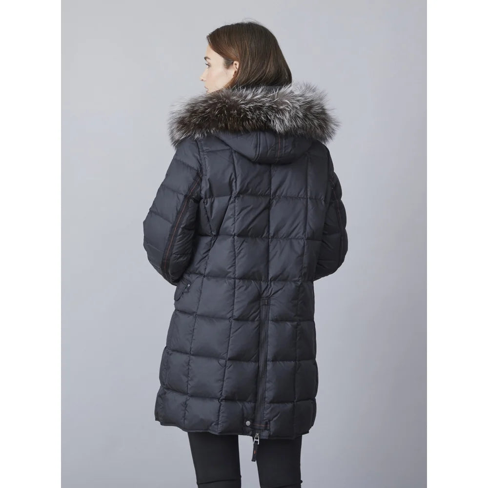 Removable Zipper Fur Lined Hood Quilted Puff Jacket. Style JUN2060