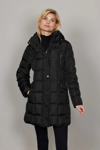 Removable Hood Back Zip Puffer Jacket. Style JUN2160-65
