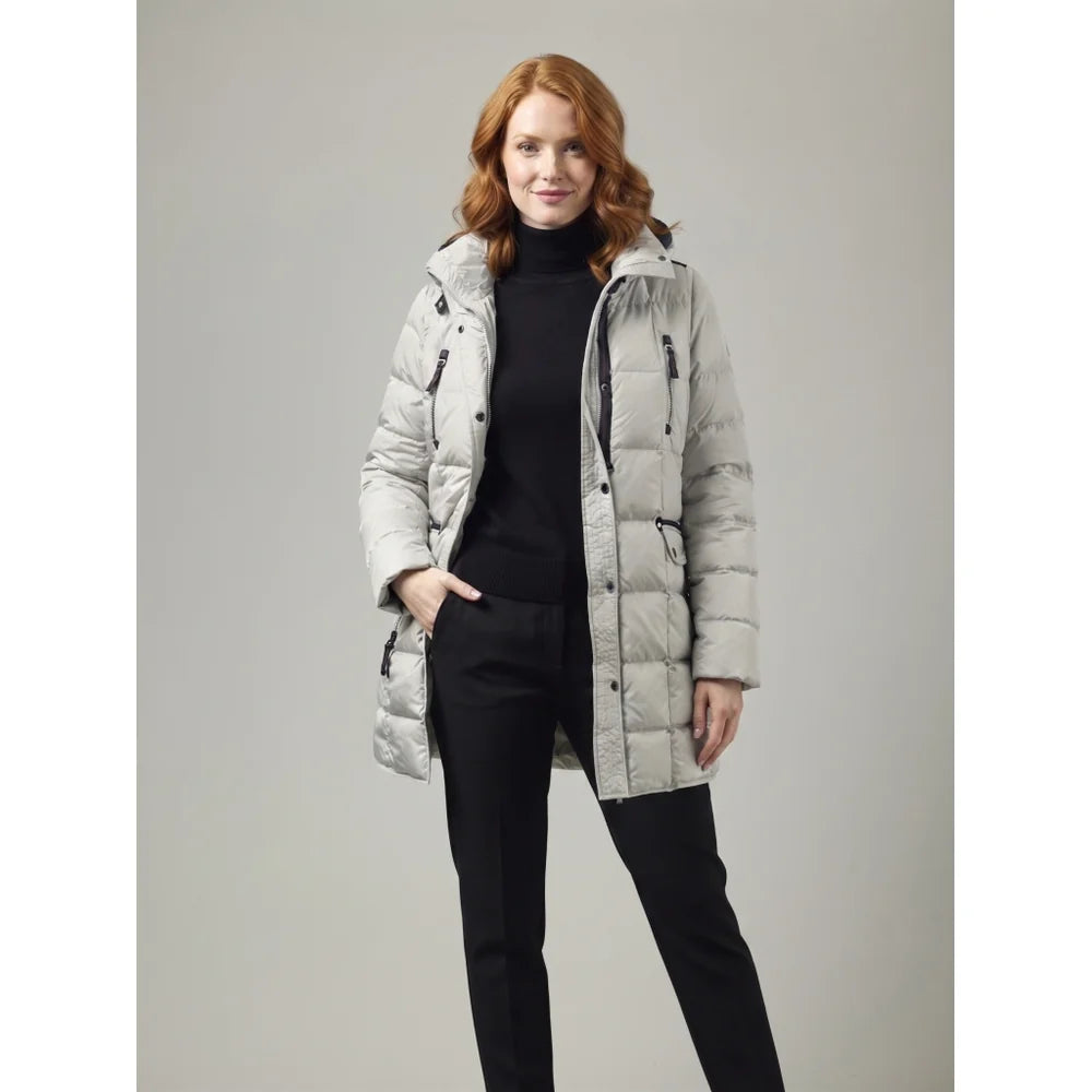 Removable Zipper Fur Lined Hood Quilted Puff Jacket. Style JUN2060