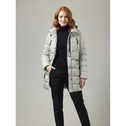 Removable Zipper Fur Lined Hood Quilted Puff Jacket. Style JUN2060