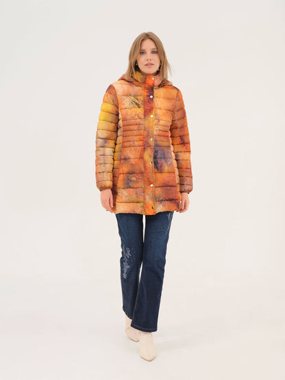 "Mother Earth" Artist Print Puffer Jacket. Style DOLC75842