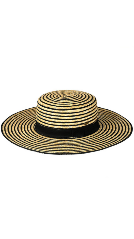 Striped Boater Sun Hat. Style MODSTH-0033