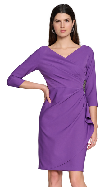 Lux Twill Wrap Sheath Dress. Style JR241705