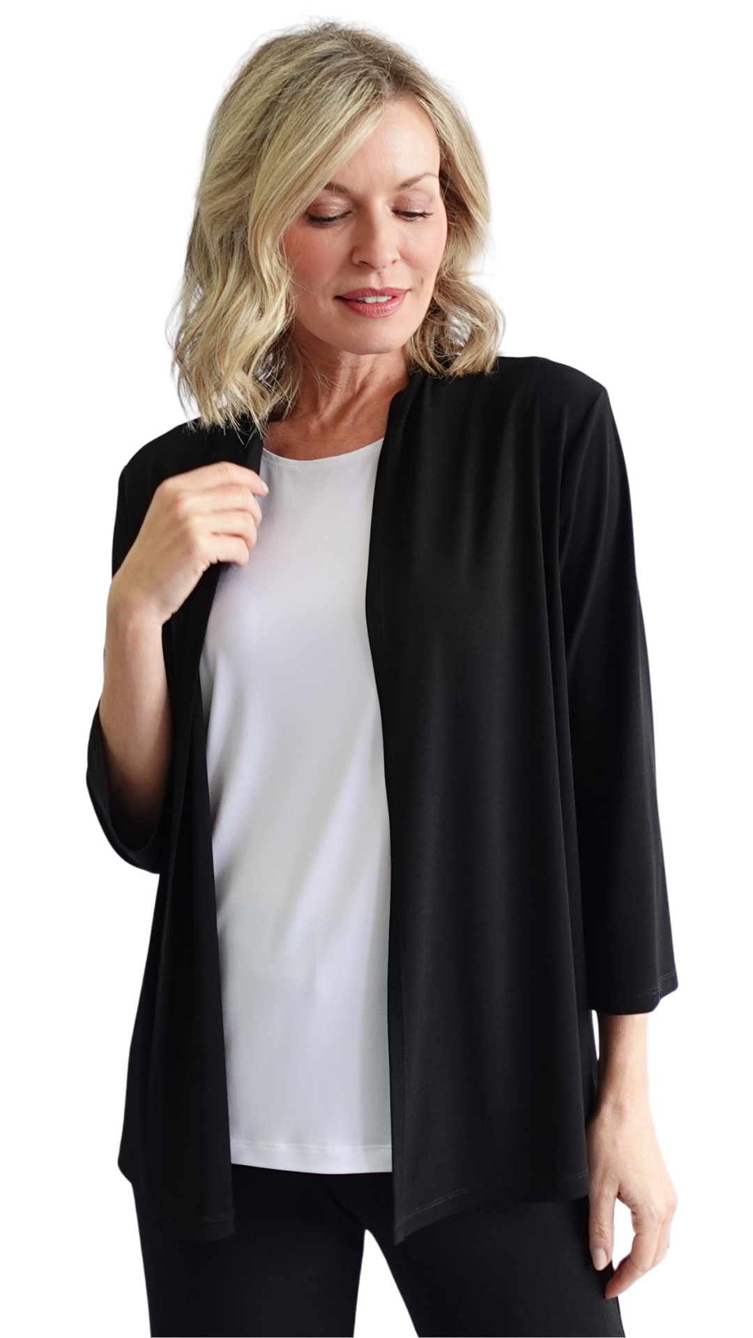 Open Front Stretch Cardigan. Style SW11211