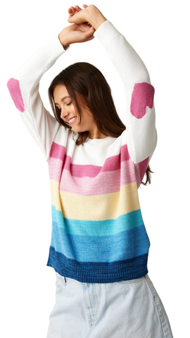Makes Me Happy Heart Sleeve Sweater. Style PH80105