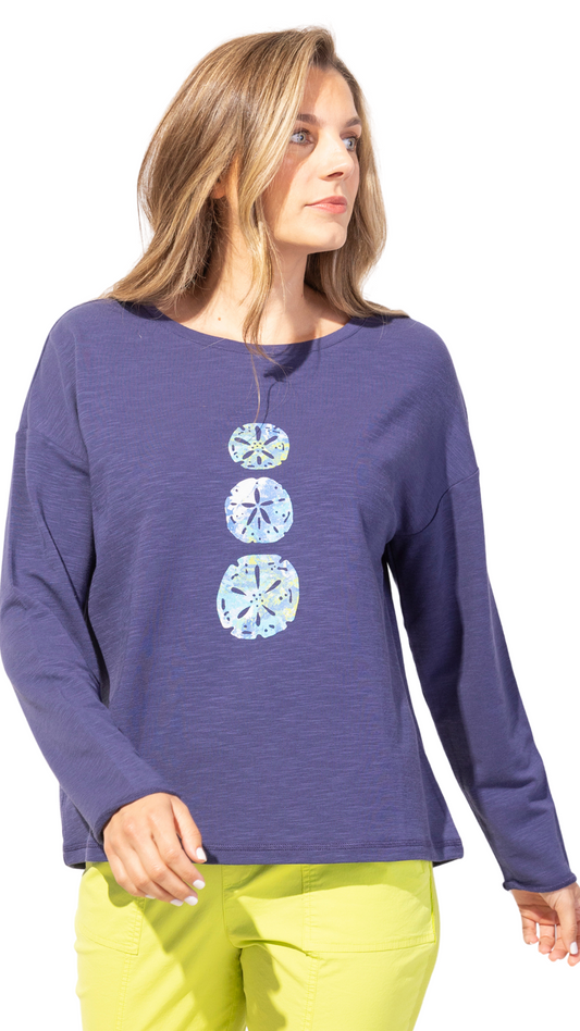 Sand Dollar Long Sleeve Top. Style ESCE45701