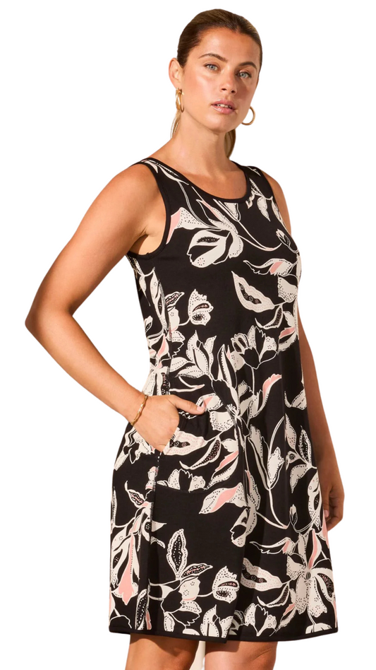 Reversible Printed/Solid A-Line Dress. Style TR6895O-4302