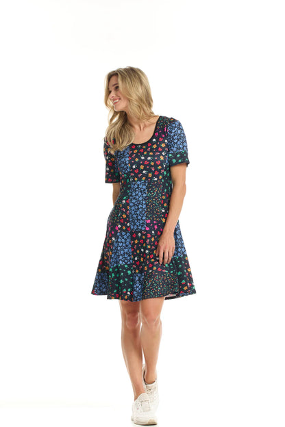 Small Flower Print Short Sleeve Dress. Style GITPARIS-18793