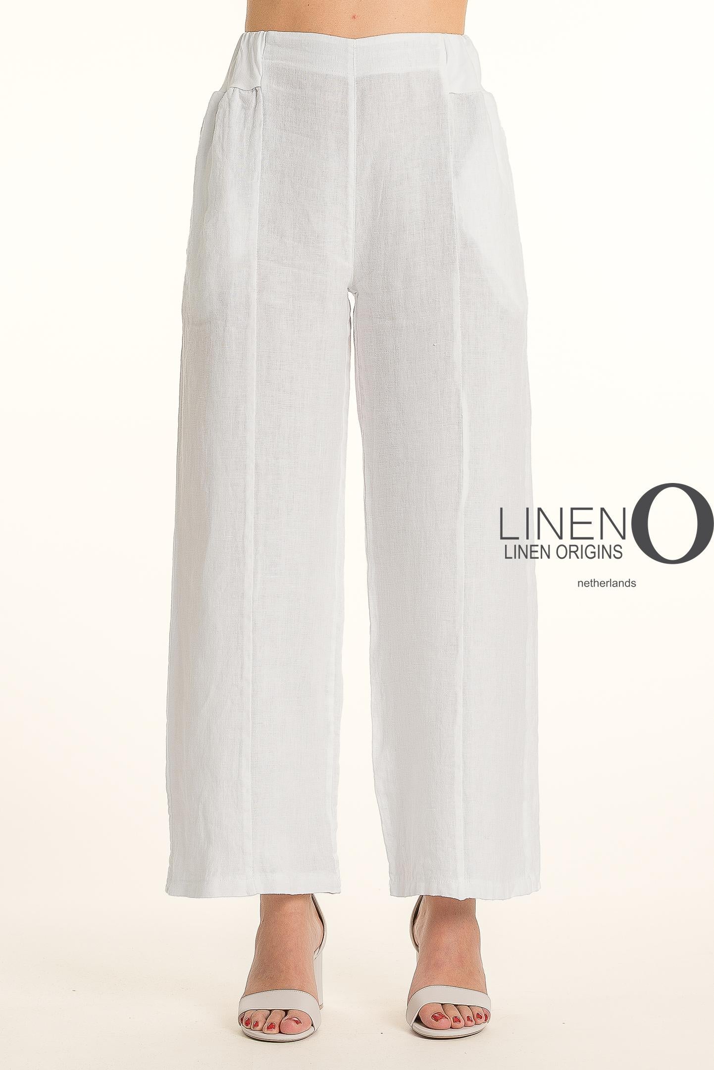 Pull-On Soft Waistband Wide Leg Linen Pant. Style LOPT842