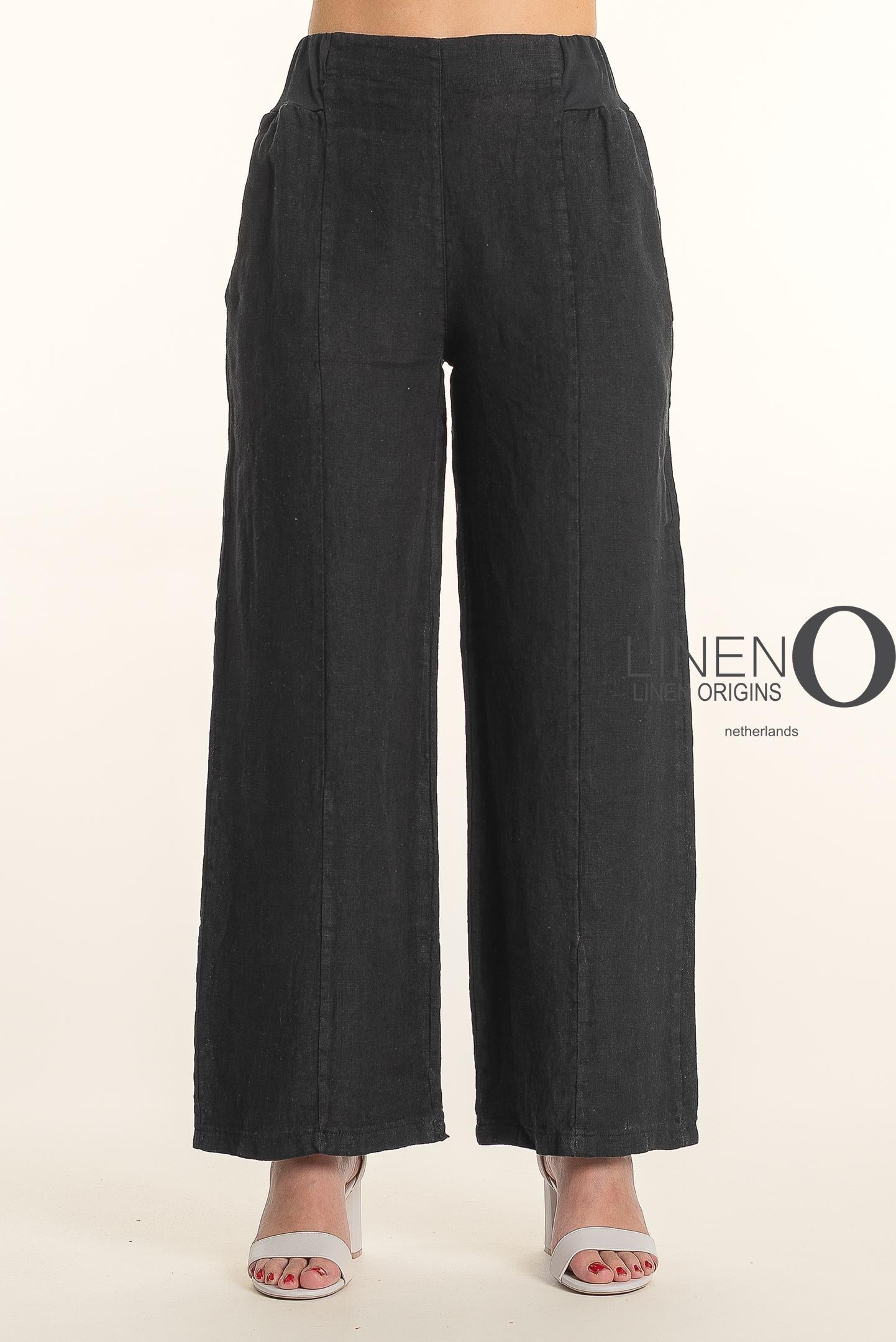 Pull-On Soft Waistband Wide Leg Linen Pant. Style LOPT842