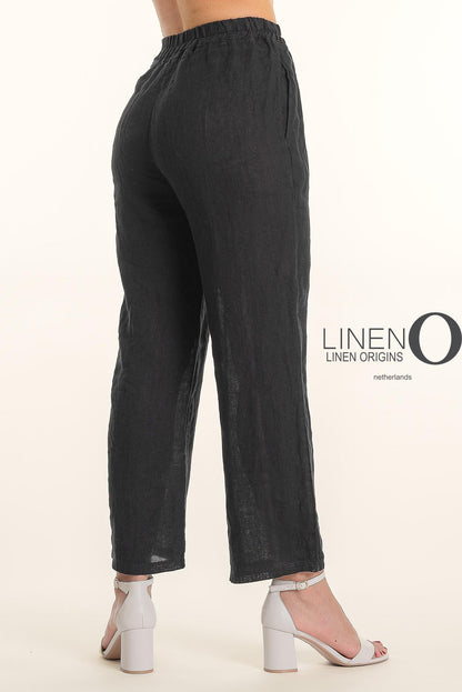 Pull-On Elastic Waist Straight Leg Linen Pant. Style LOPT868