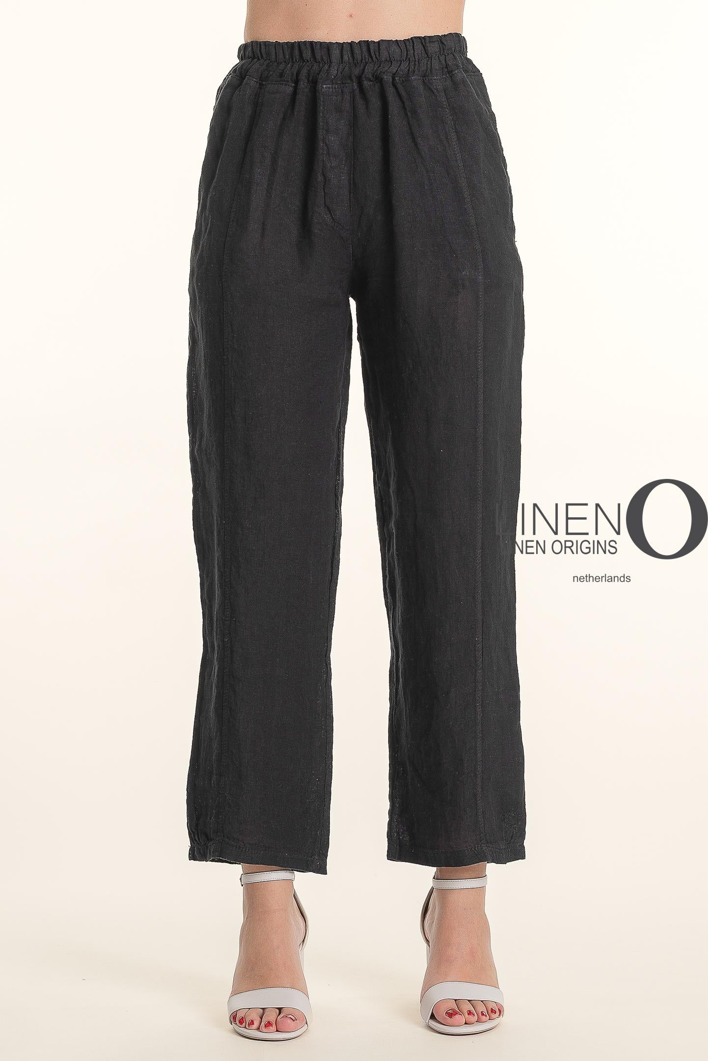 Pull-On Elastic Waist Straight Leg Linen Pant. Style LOPT868