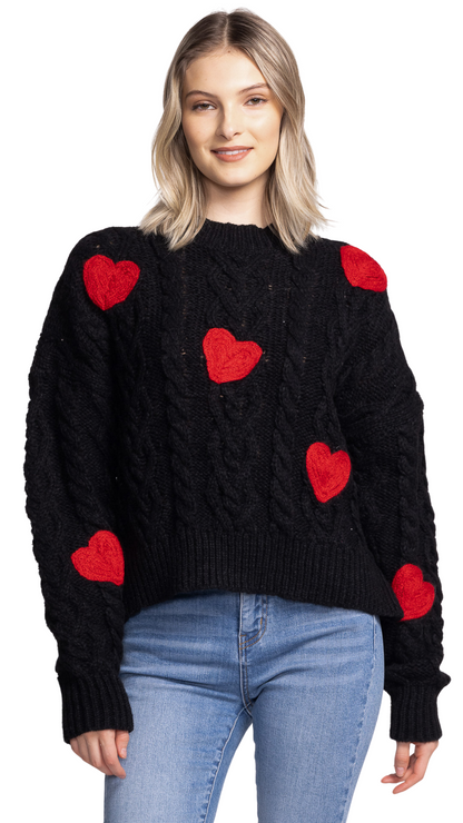 Delanie Red Heart Knit Sweater. Style PMSW-233332