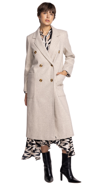 Lara Double Breasted Long Coat. Style PMJK-2917046BE