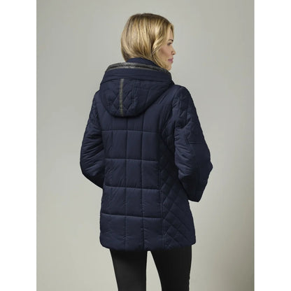 Removable Hood Quilted Puffer Zip & Snap Button Closure Jacket. Style JUN2468