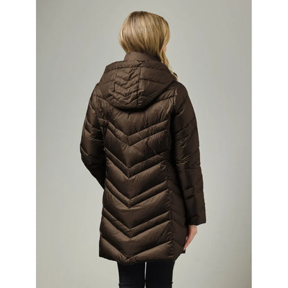 Lightweight Quilted Puffer Zip Front Removable Hood Jacket. Style JUN2441