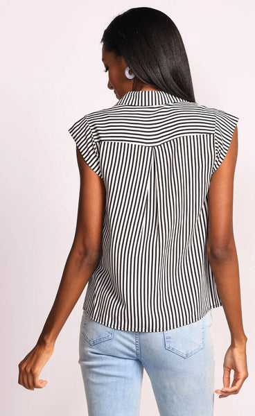 Marilla Black & White Striped Top. Style PM6917177