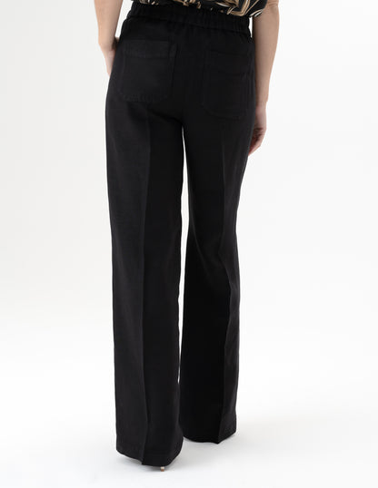 Pull On Wide Leg Linen Blend Pant. Style REN10045-2151