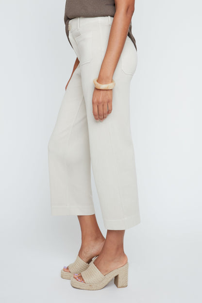 Denim Look Patch Pockets Cropped Pant. Style REN10071KD-E3020