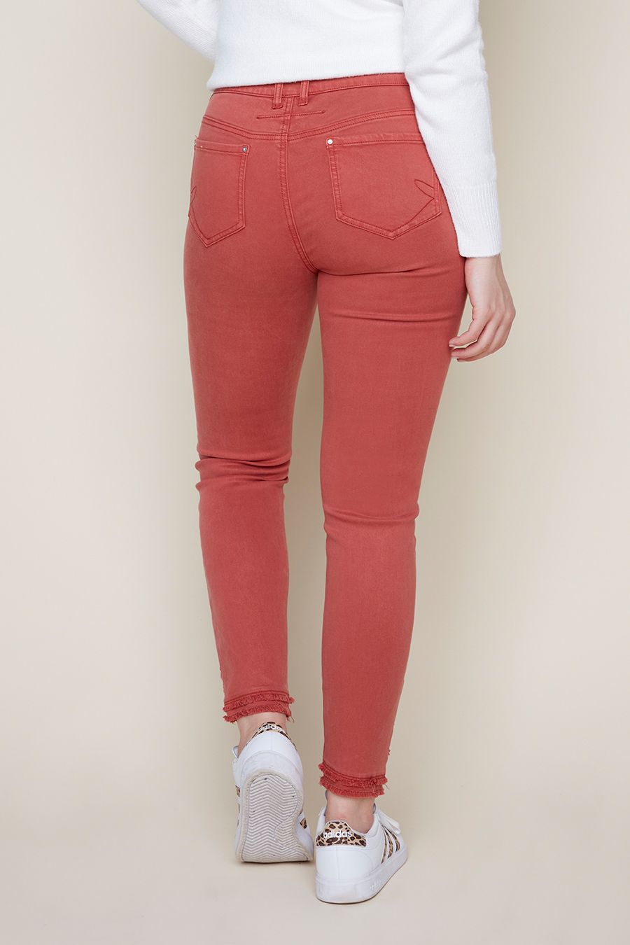 Skinny Stretch Frayed Hem Jeans. Style REN10082-2008