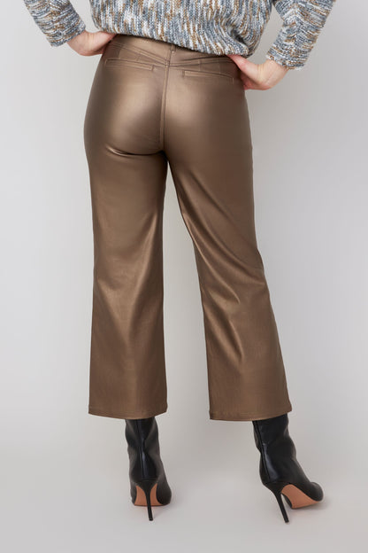 Metallic Wide Leg Cropped Pant. Style REN11037-E3054
