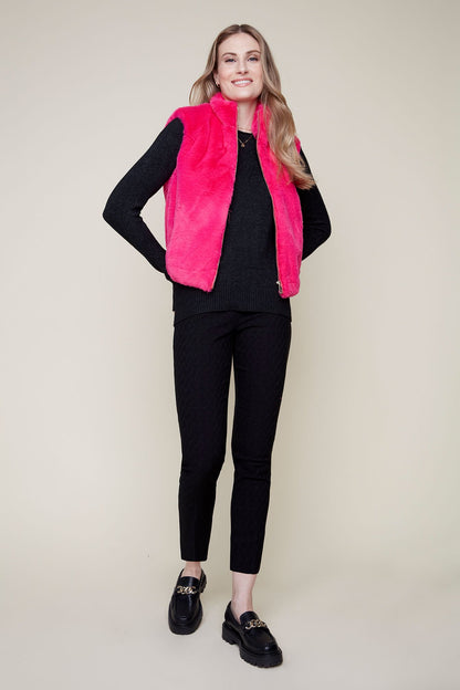 Faux Fur Zip Front Vest. Style REN3879L-3011