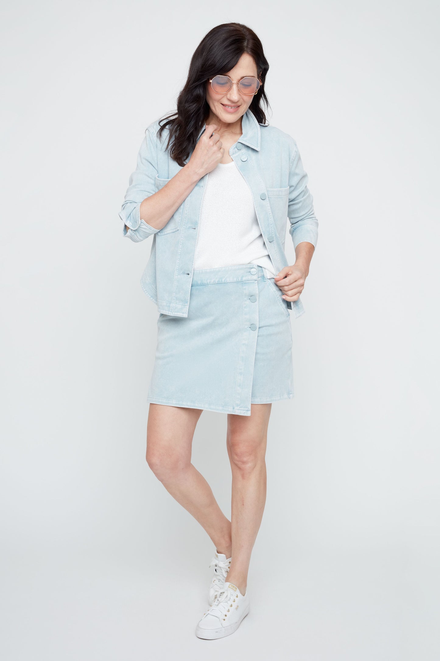 Patch Pocket Stretch Denim Look Jacket. Style REN3892KD-E3020