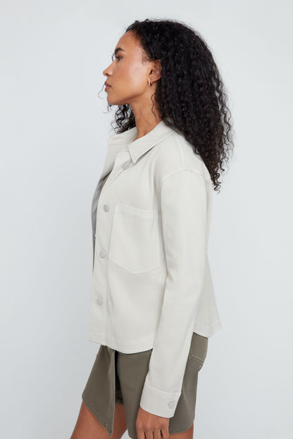 Patch Pocket Stretch Denim Look Jacket. Style REN3892KD-E3020