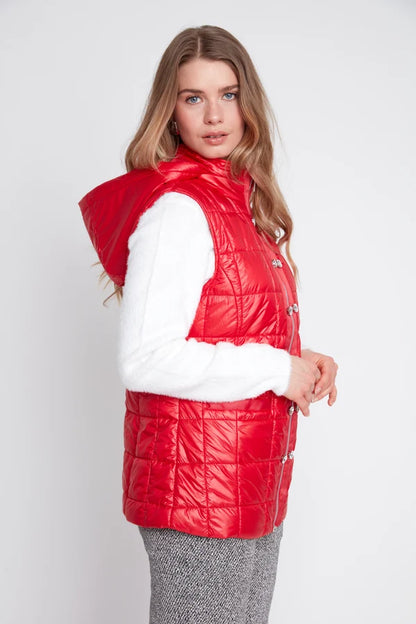 Jewel Statement Buttons Quilted Vest. Style REN3907L-E3034