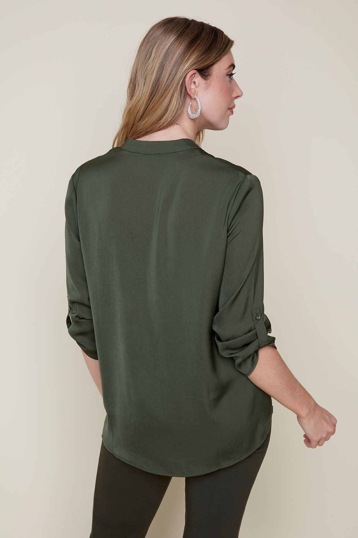 Notch Neck Front Pleat Top. Style REN5067-248