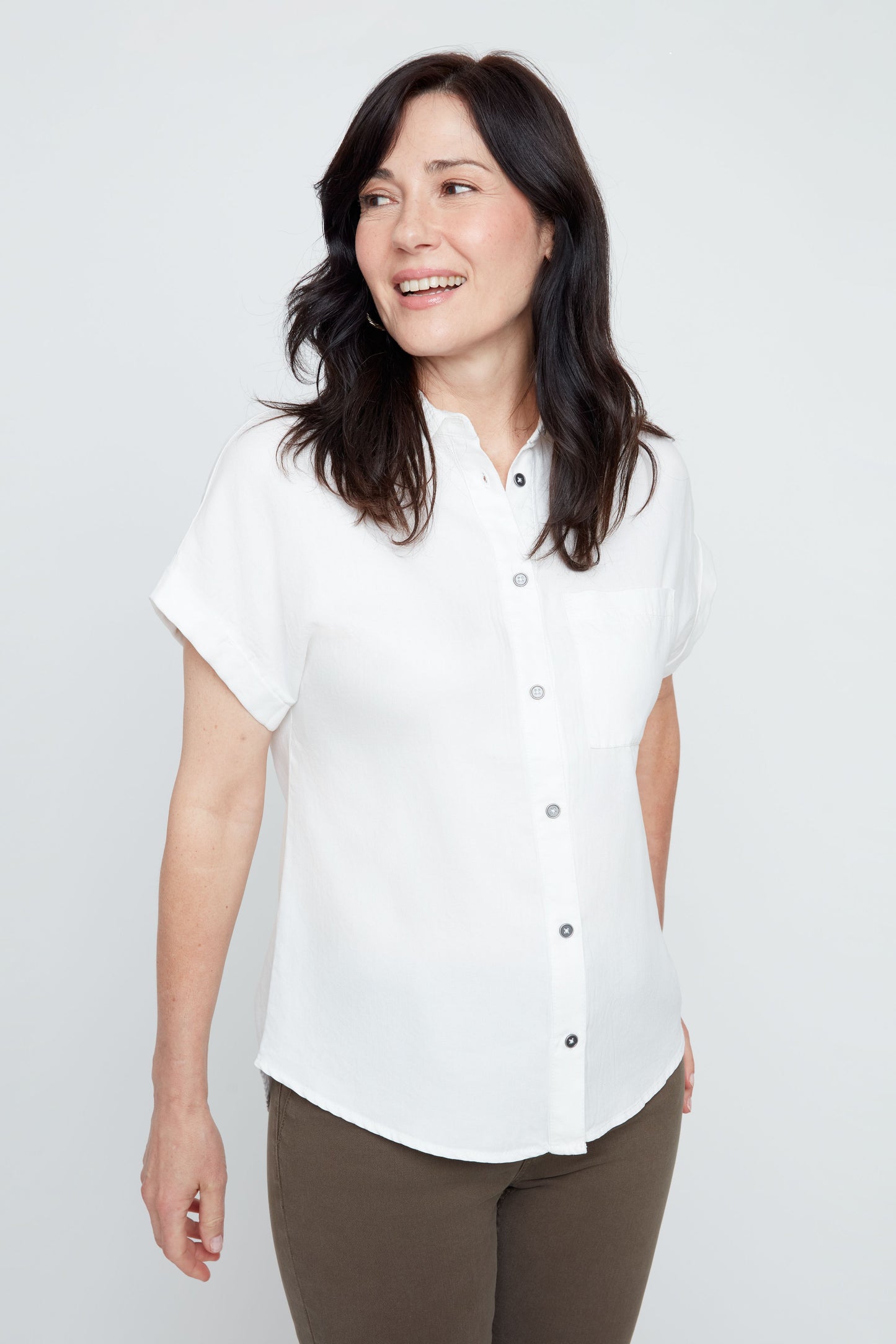 Collared Button Front Coloured Blouse. Style REN5232-E3073