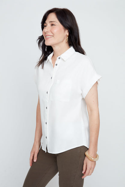Collared Button Front Coloured Blouse. Style REN5232-E3073