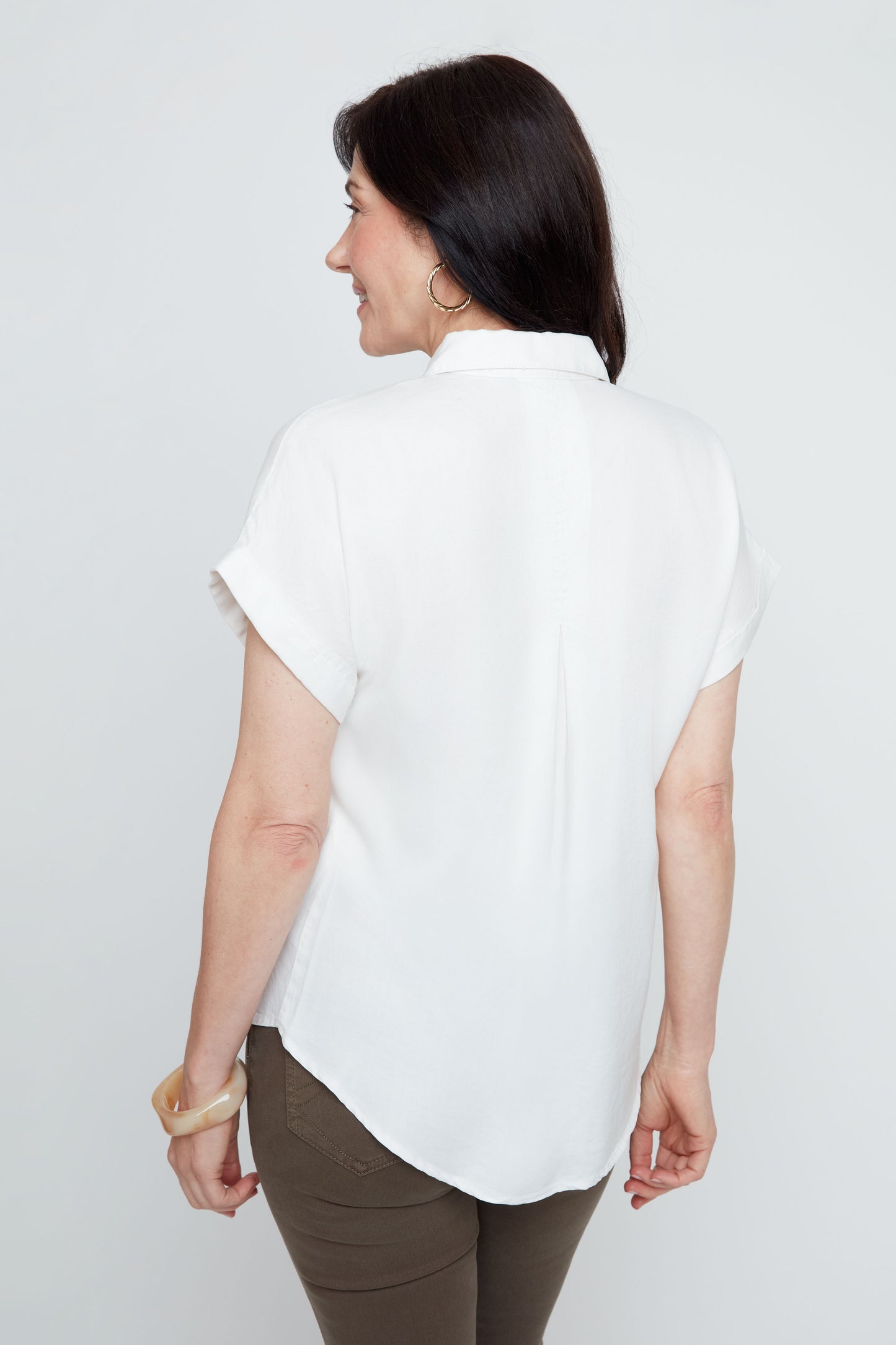 Collared Button Front Coloured Blouse. Style REN5232-E3073
