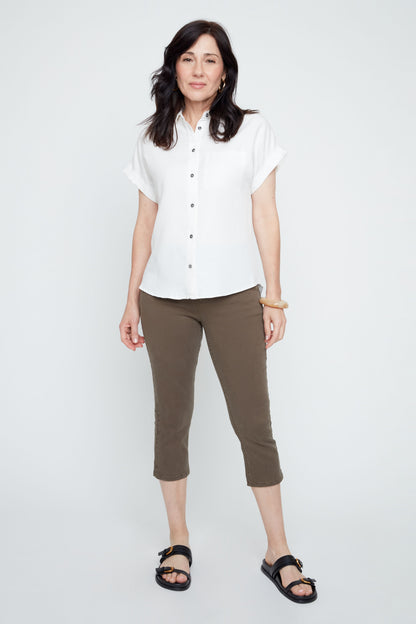 Collared Button Front Coloured Blouse. Style REN5232-E3073