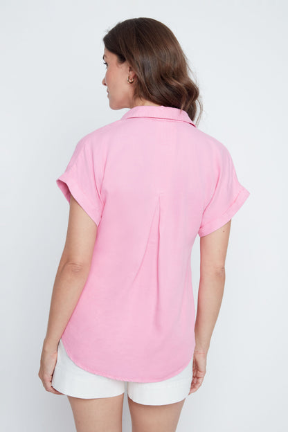 Collared Button Front Coloured Blouse. Style REN5232-E3073