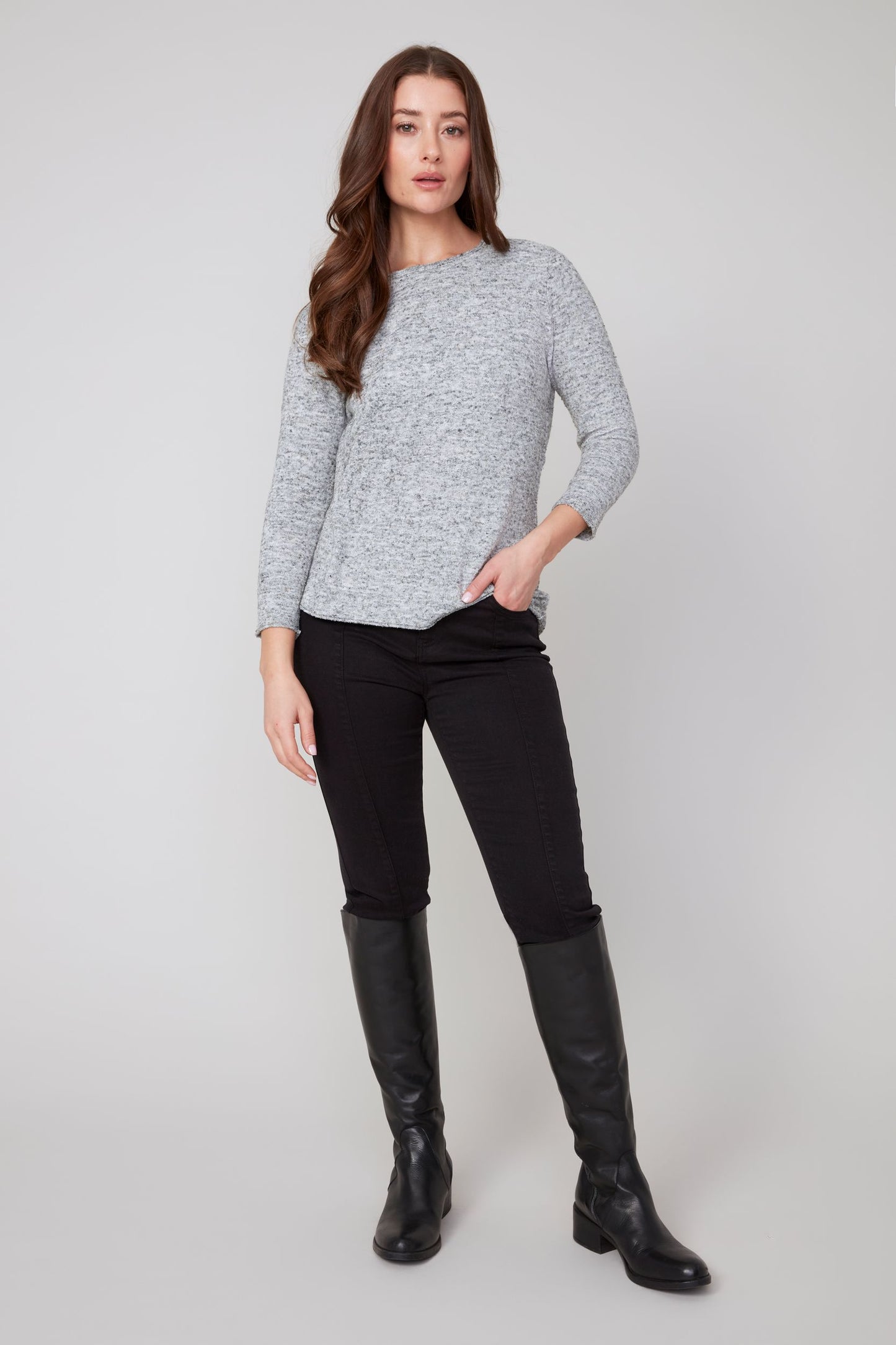 Confetti Knit Long Sleeve Top. Style REN6951-4491