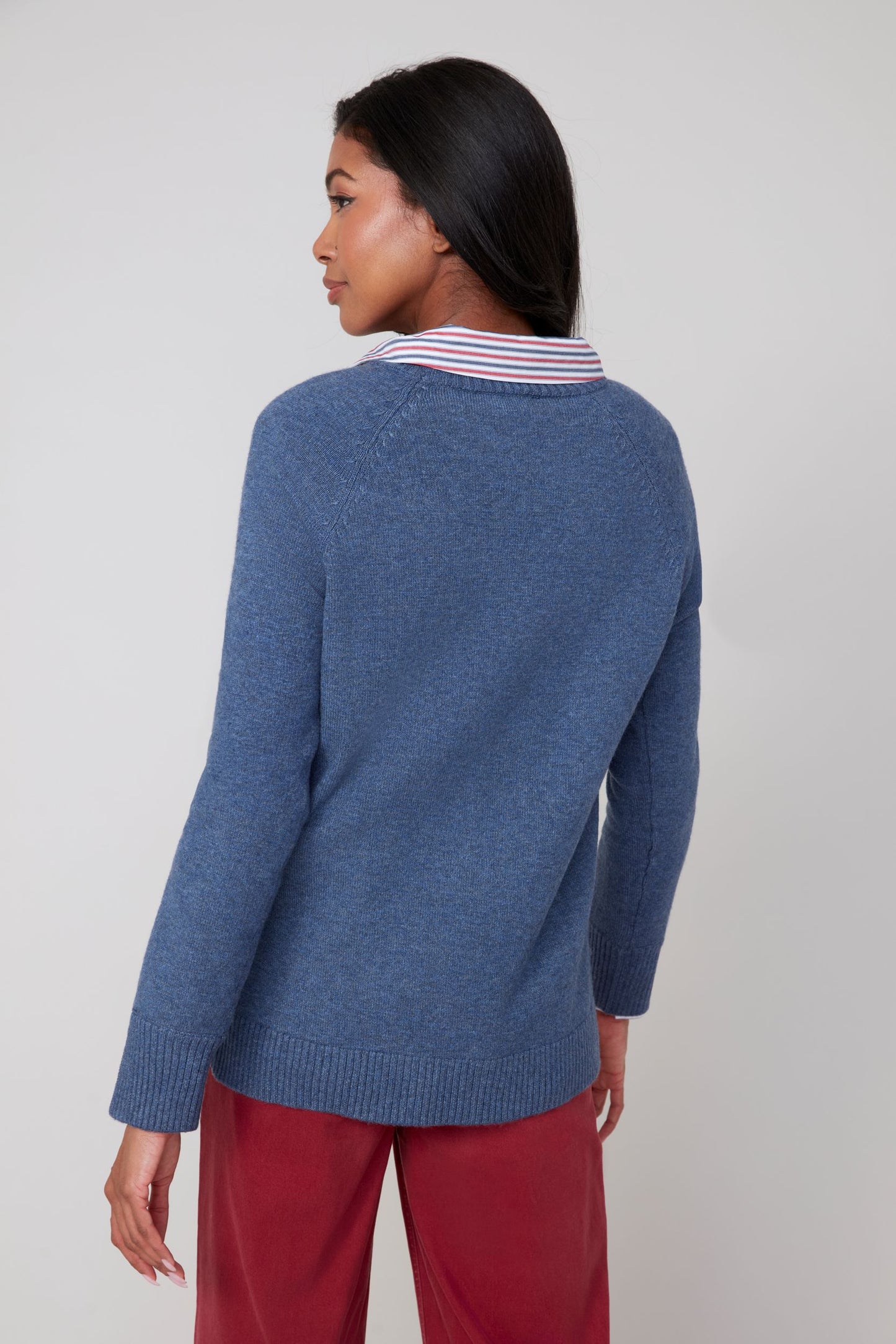Solid Colour Knit Long Sleeve Sweater. Style REN6952-4301