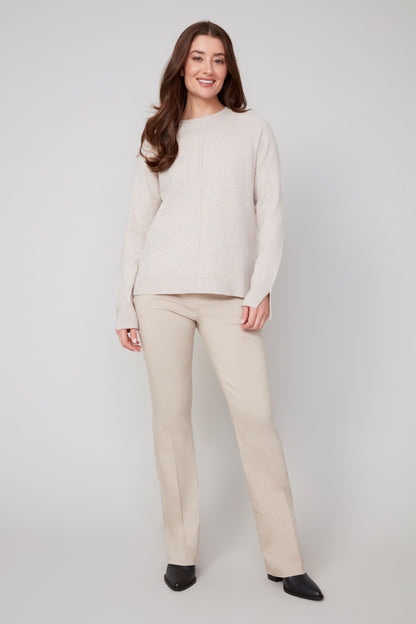 Solid Colour Knit Long Sleeve Sweater. Style REN6952-4301