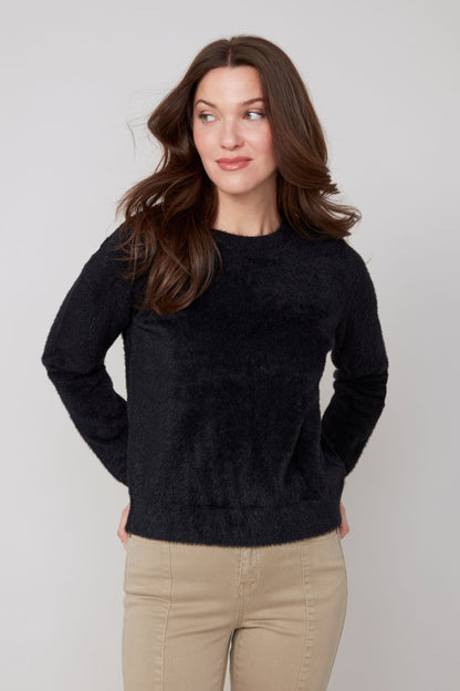 Round Neck Soft Fuzzy Top. Style REN6953-4306