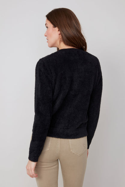Round Neck Soft Fuzzy Top. Style REN6953-4306
