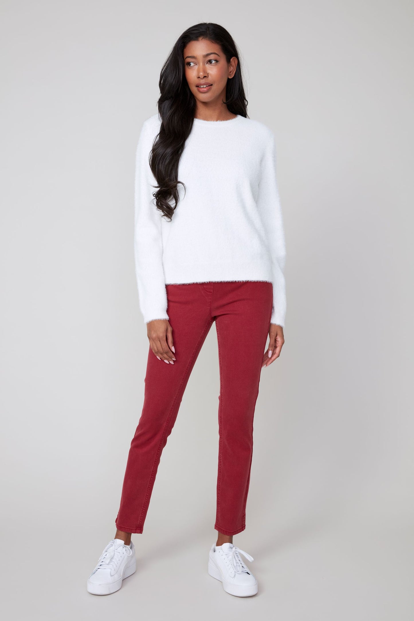 Round Neck Soft Fuzzy Top. Style REN6953-4306