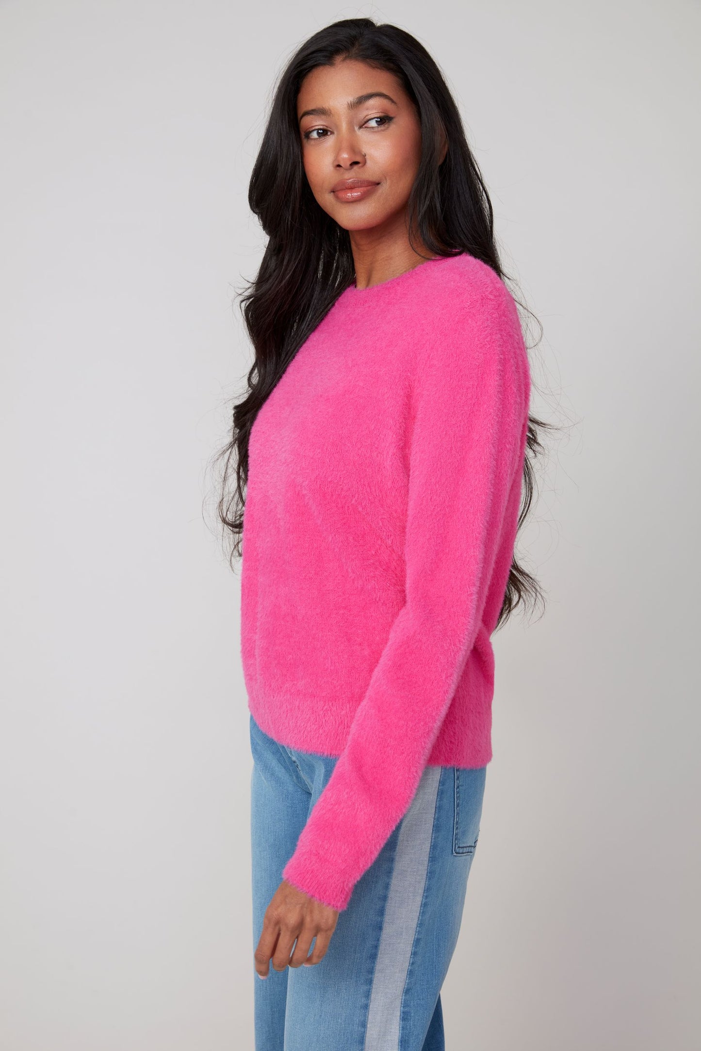 Round Neck Soft Fuzzy Top. Style REN6953-4306