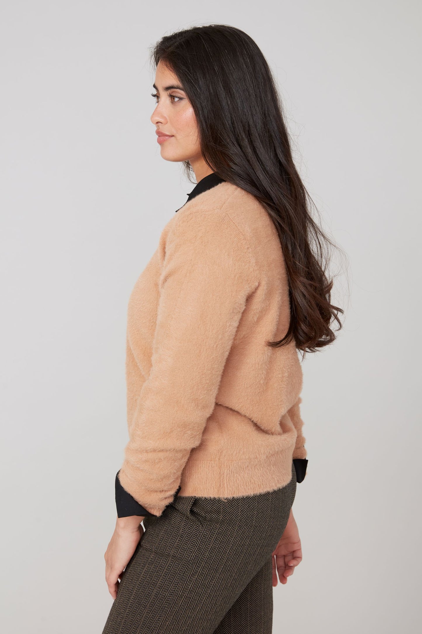 Round Neck Soft Fuzzy Top. Style REN6953-4306