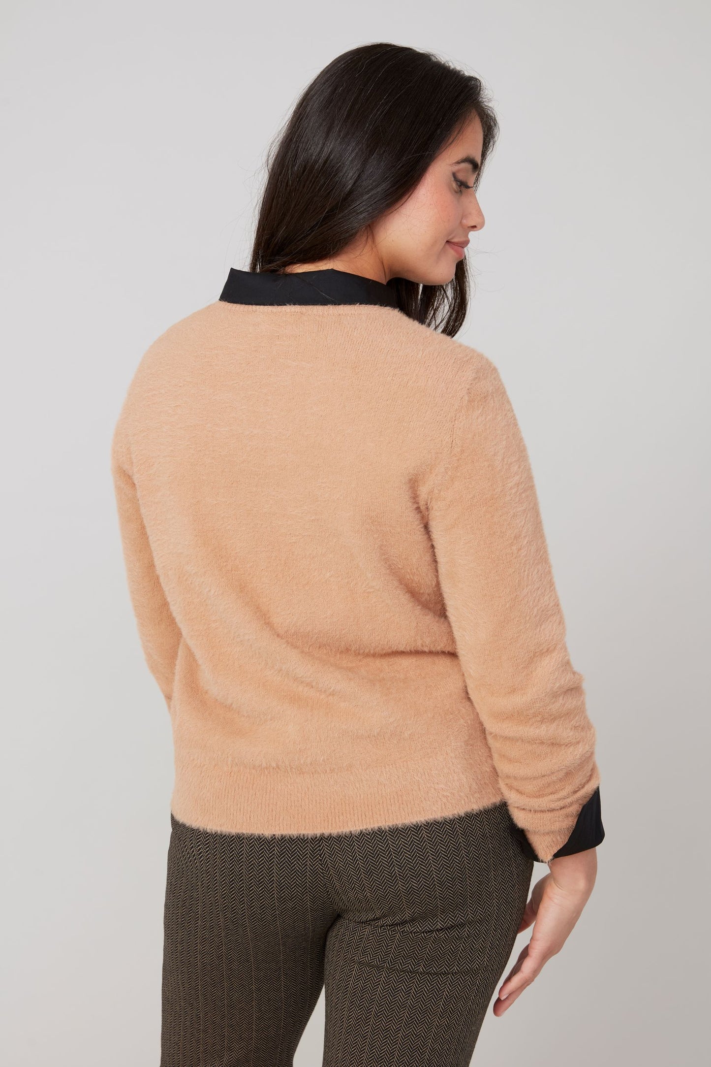 Round Neck Soft Fuzzy Top. Style REN6953-4306