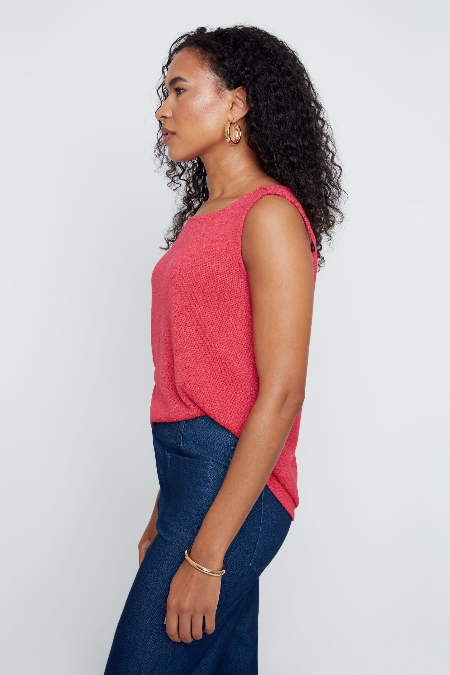 Soft Round Neck Solid Colour Tank. Style REN7807-55K