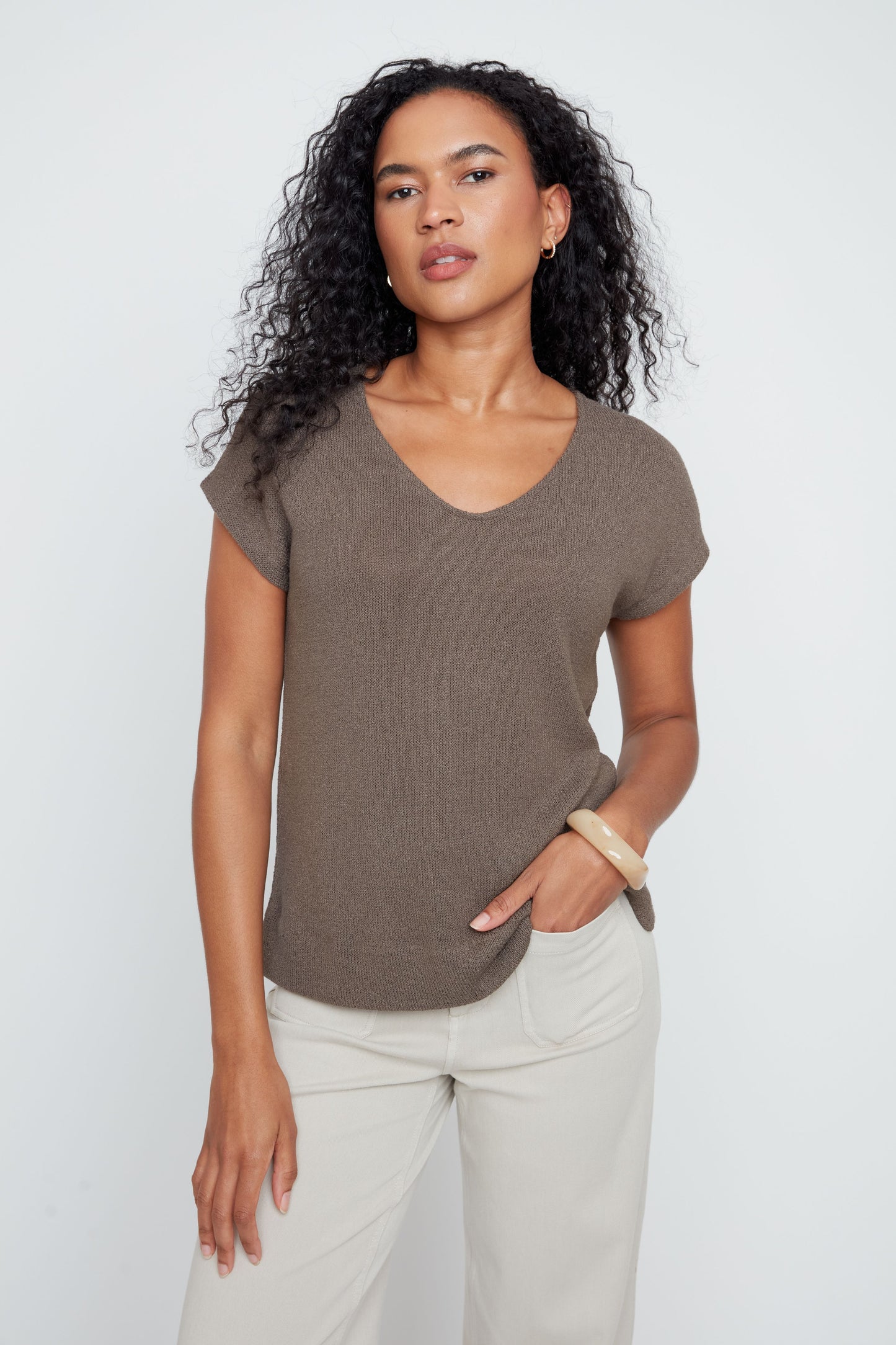 Soft V-Neckline Raglan Sleeve Top. Style REN7808-55K