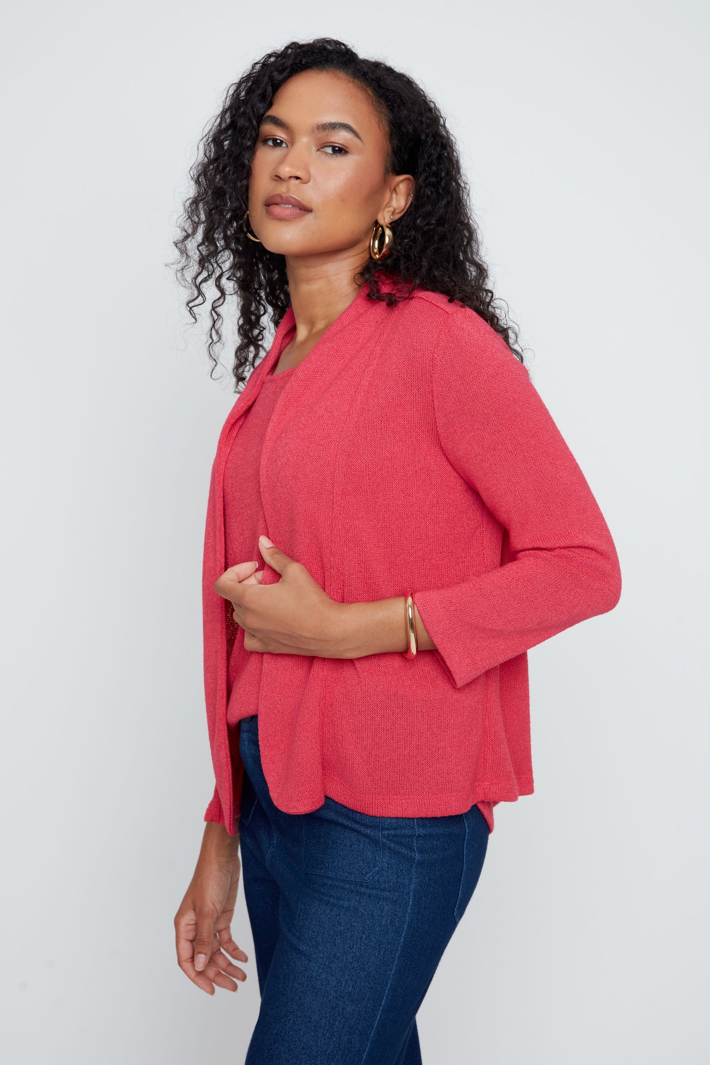 Shawl Collar Knit Cardigan. Style REN7809-55K