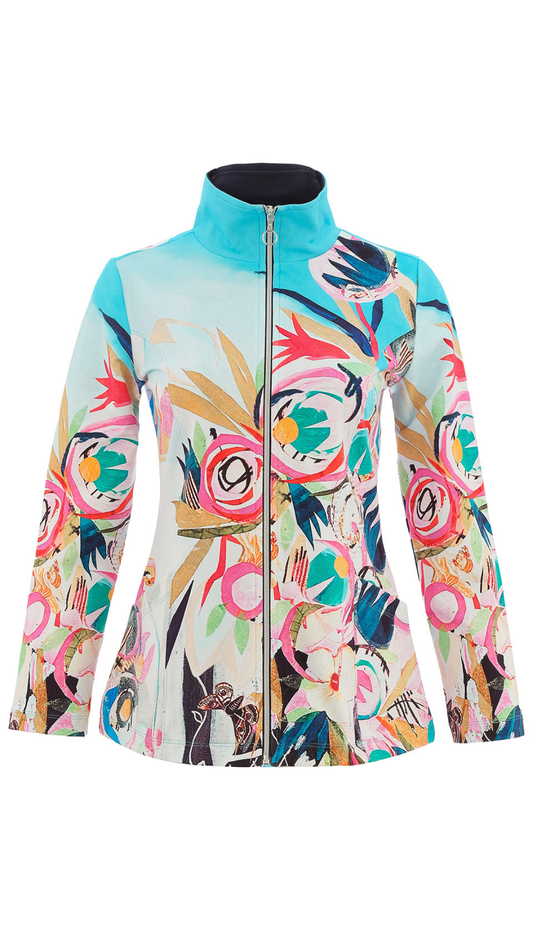 “Le Reve Eveille” Artist Print Zip Front Jacket. Style DOLC26667