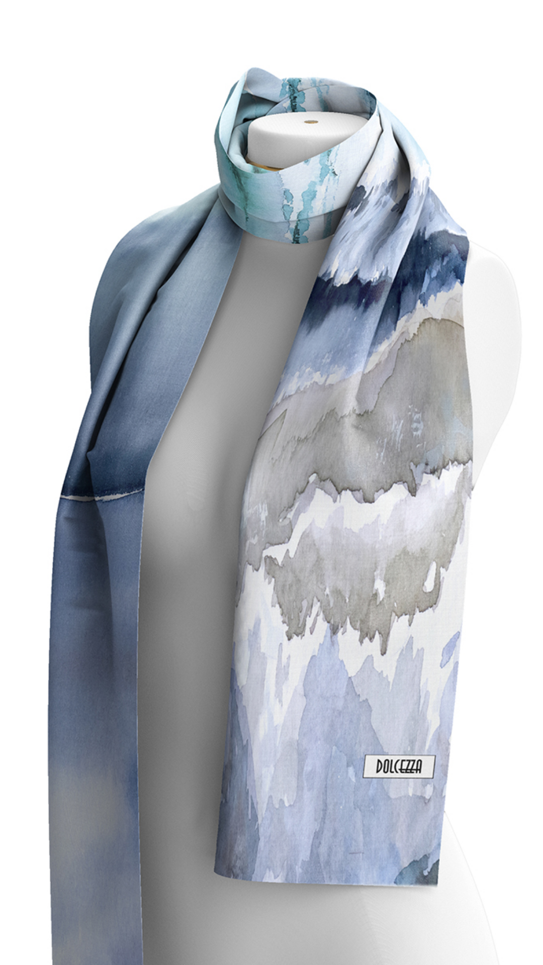 "Seascape" Artist Print Scarf. Style DOLC26902